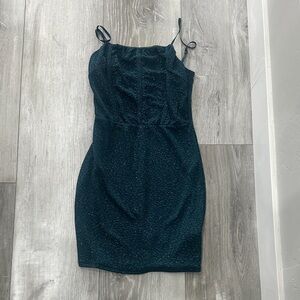 Metallic Black Sparkle Mini Slip Dress